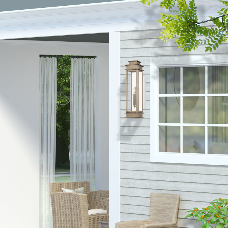 Lanterne murale d'extérieur Cortana, H 20,25 po x l 5,25 po x P 6 po, Étain rétro