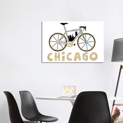 «Chicago Bike» par Paper Cutz, impression sur toile tendue