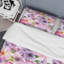 Fleurs mauves et feuille verte - ensemble de housse de couette floral - microfibre de polyester-1085159954
