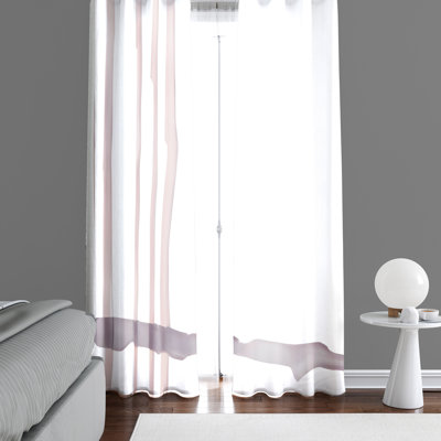 Paire de rideaux semi-transparents en polyester Diandria