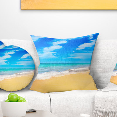 Coussin Blue Sandy Tropical Sea Beach - Sea & Shore