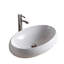 Évier de comptoir ovale blanc en porcelaine blanche
