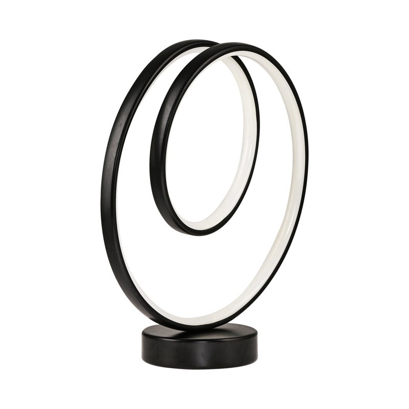 Lampe de table moderne, 100% aluminium, 13,0 po x 4,7 po x 13,8 po | Corps noir enduit électrostatique, base 12 cm | Adaptateur 12 V CC, cordon de 250 cm, cote énergétique A +, durée de vie de 20 000 heures et plus | Finition blanche élégante pour la maison et le bureau