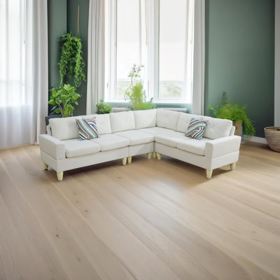 Canapé modulaire de coin en L beige 4 pièces Lazara
