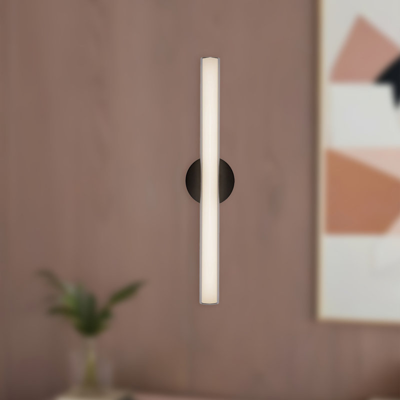 Tole 24-in Black dimmable LED Wall Sconce, Matte Black