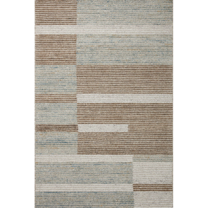 Tapis géométrique en laine touffeté à la main Breelee, Rectangle 2 pi 3 po x 3 pi 9 po
