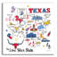  «Texas» par Farida Zaman, art mural en verre acrylique, 12 po x 12 po