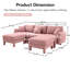 Canapé modulaire en forme de U en tissu 3 Boucle-1849018337