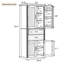 Armoire de rangement blanche à plusieurs compartiments, porte de tablette intégrée avec 2 tiroirs et couche réglable-466598437