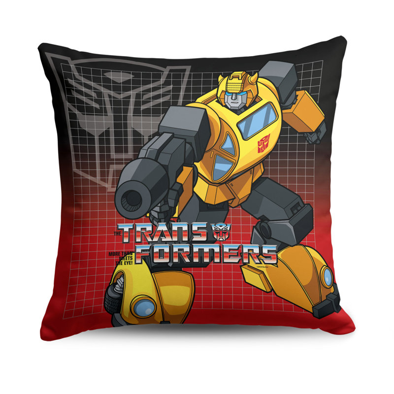 Coussin décoratif à motif de bourdons grille G1 de 18 po x 18 po Hasbro Transformers