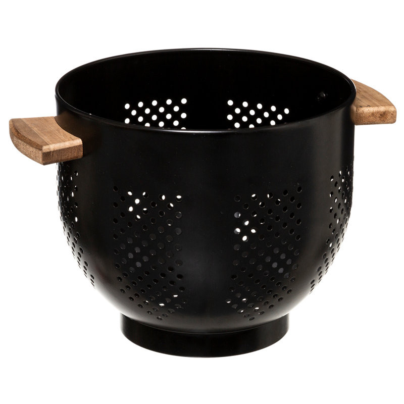 Belfry Kitchen Comerfo Stainless Steel Colander, Black