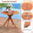 35.5 Inch Patio Wood Dining Table With Slatted Tabletop & Curved Legs For Backyard