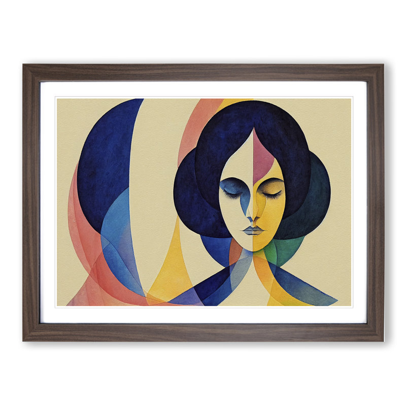 Watercolour Woman Vol.1 Abstract - Single Picture Frame Print, Dark Brown, 25cm H x 34cm W