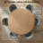 Modern 7-Piece 60-Inch Round Oak Veneer Dining Set With 6 Linen Chairs-231297748