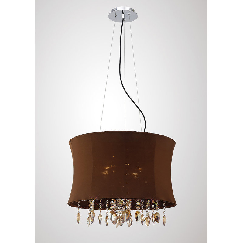 4 - Light Drum Chandelier, Brown