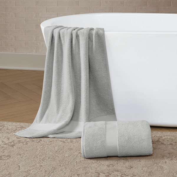 2-Piece Turkish Cotton Bath Sheet Set, Gray
