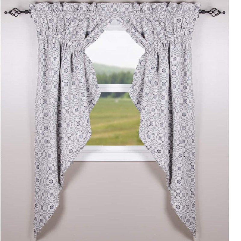 Geometric Cotton Swag 72'' W Window Valance in
