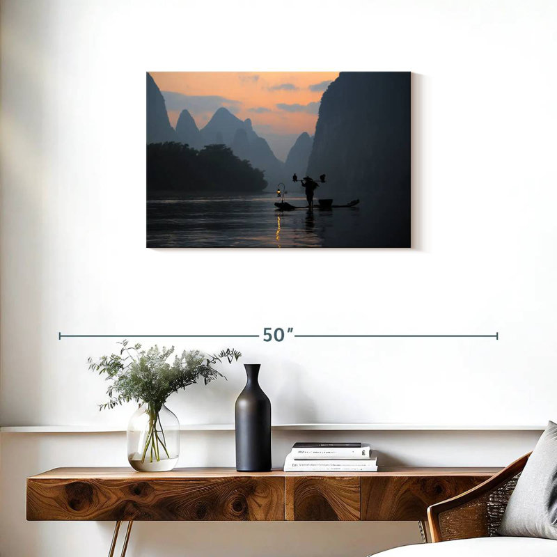 Senne Li River Twilight Fishing, 20" H x 30" W