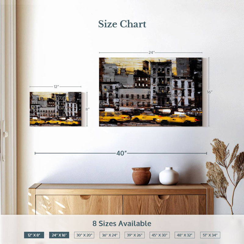 Sireci Yellow Cabs, 16" H x 24" W