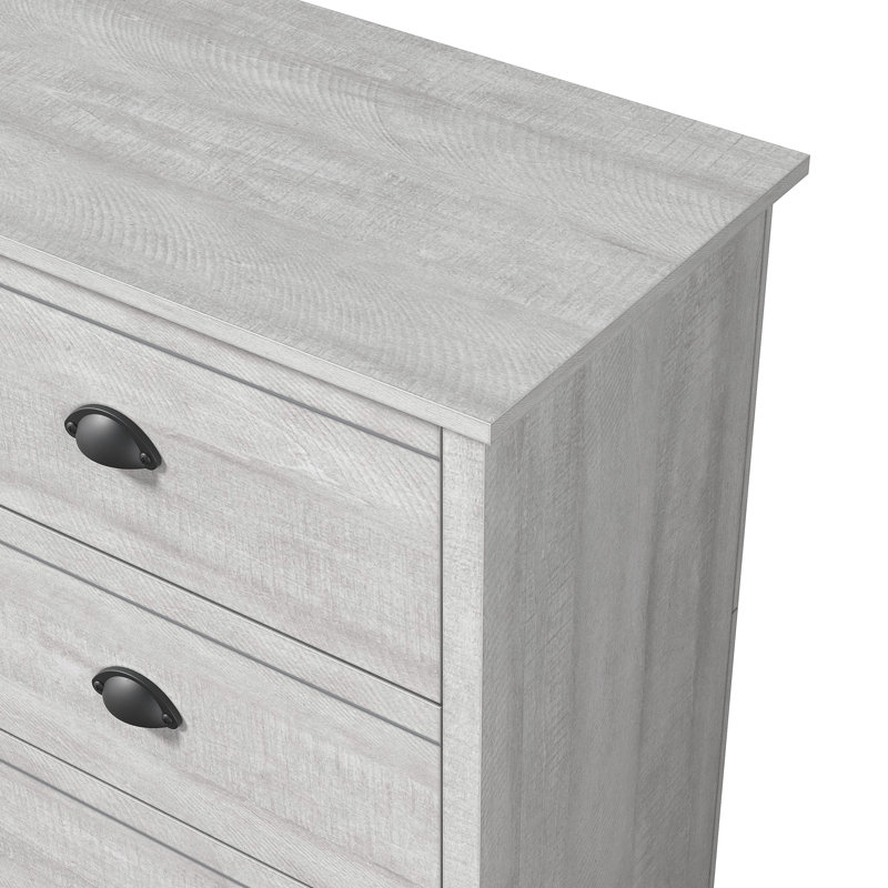 Commode 6 tiroirs Bhure, Chêne gris cendré