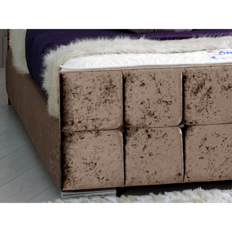 Margaux Upholstered Bed, Single (3'), Truffle Crush Velvet