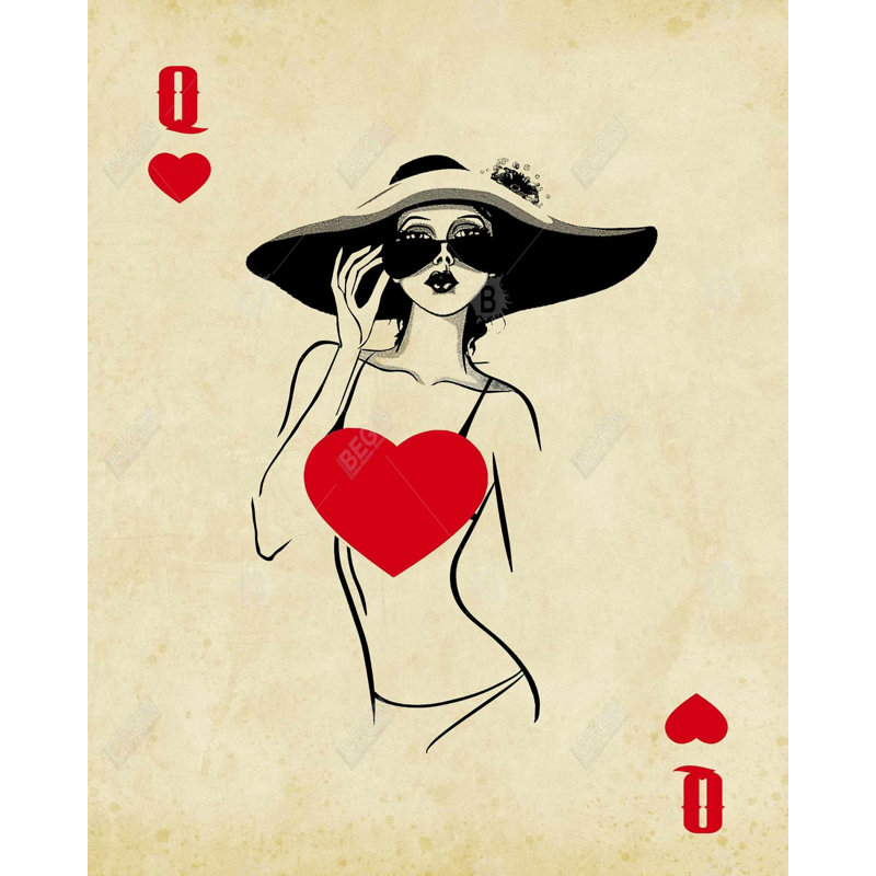 Queen Of Hearts Print On Canvas