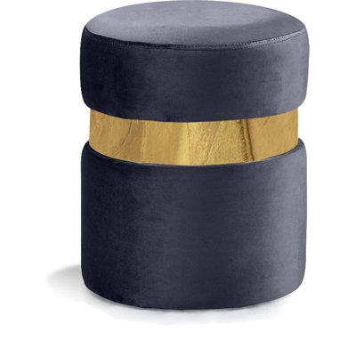 Hailey 14.5" Wide Velvet Round Cocktail Ottoman