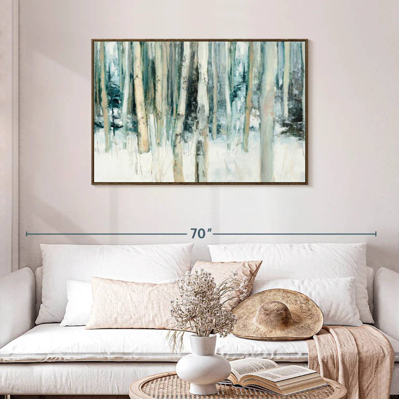 Winter Woods III, Cadre flottant en noyer, 43 po x 29 po