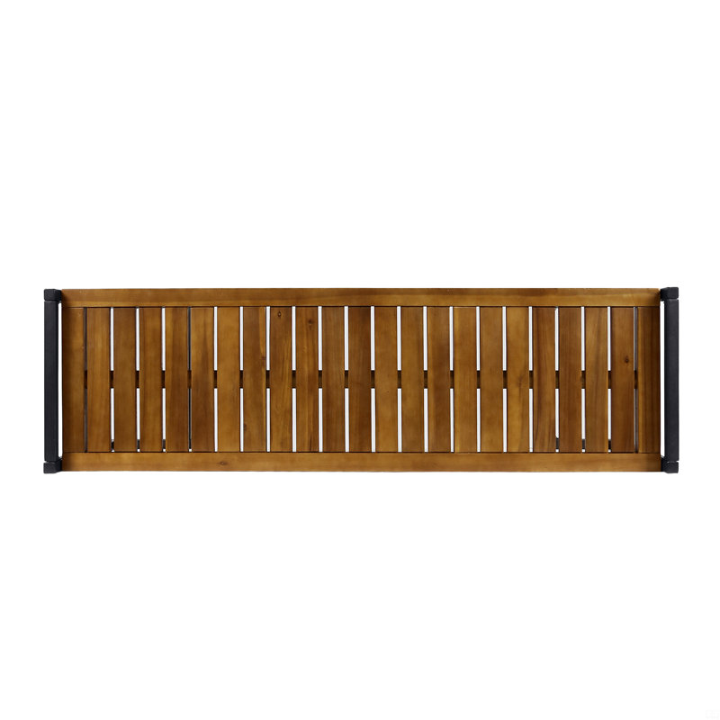 Banc industriel en bois et métal, Brun / Noir