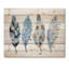 Blue Boho Feathers I - impression bohémienne et éclectique sur bois de pin naturel-58679103