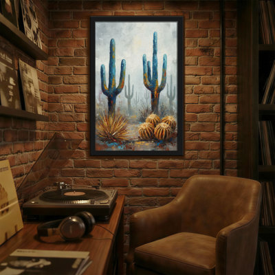 Plantes et fleurs, paysage de cactus du désert, reproduction d'art sur toile