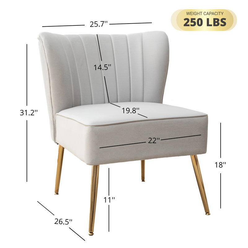 Kyshawna Upholstered Side Chair, Gray Velvet