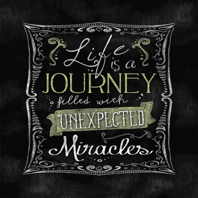 «Life Is a Journey», art textuel sur toile tendue