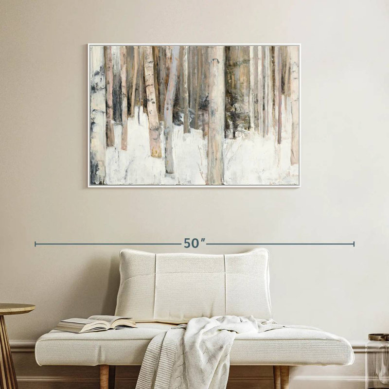 Lumière chaude d'hiver III, Cadre flottant blanc, 40 po x 27 po
