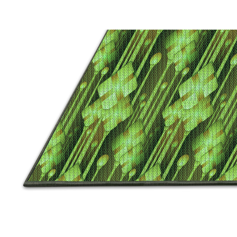 Tapis vert à motif abstrait, Rectangle 8 pi x 10 pi