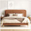 Structure de lit, lit plateforme rembourré moelleux avec tête de lit réglable en hauteur, structure robuste et lattes, conception silencieuse, compatible avec les matelas sans ressorts, facile à assembler-129505768-129505770
