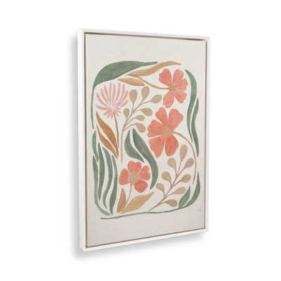 Coral Florals I, reproduction sur toile dans un cadre
