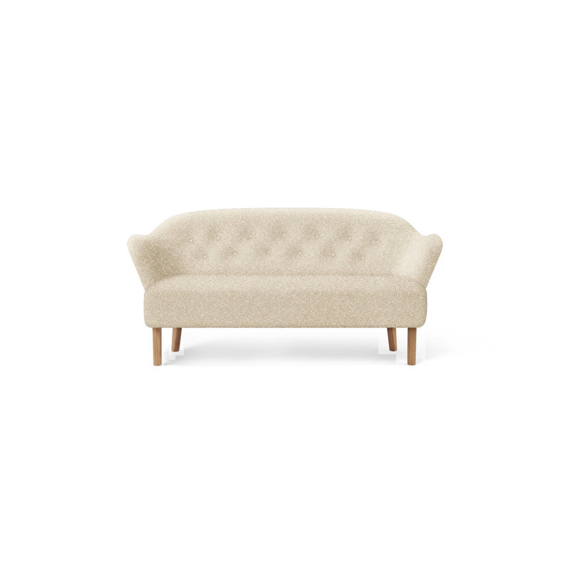Ingeborg 62.99" Round Arm Loveseat, Natural Oak, Sahara Sheepskin