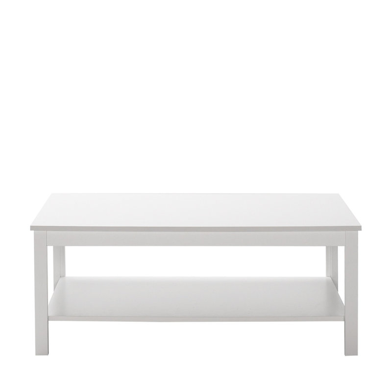 Table basse moderne blanche de 31,5 po x 15,7 po x 31,5 po | 100% panneau de particules enduit de mélamine, épaisseur: 0,6 pouce | Conception élégante de couleur unie pour le salon et le salon, décoration durable et élégante