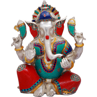 20 po Ganesha en laiton incrusté