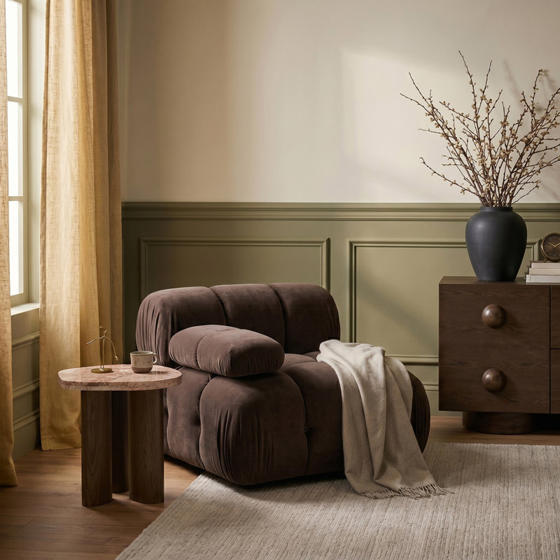 Fauteuil modulaire Lindenwold, Velours brun