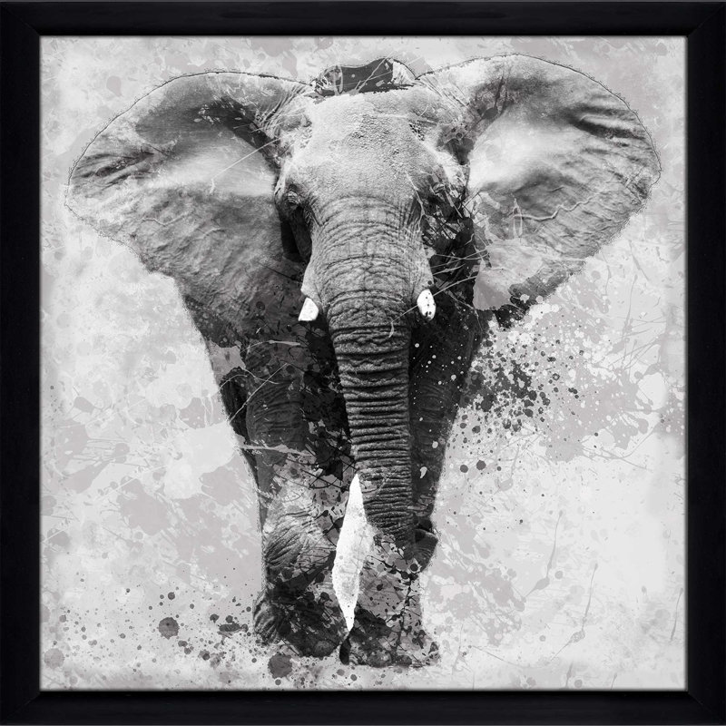 « fiers éléphant », impression encadrée, H 27,5 po x l 27,5 po x P 0,75 po