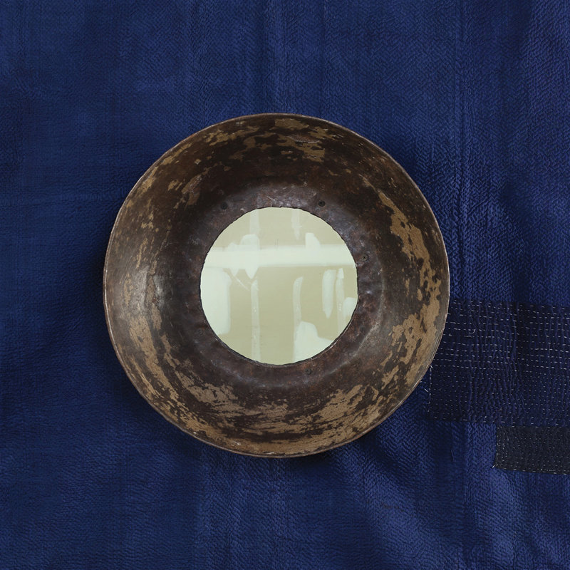 Montreal Metal Round Mirror, 16" H x 16" W