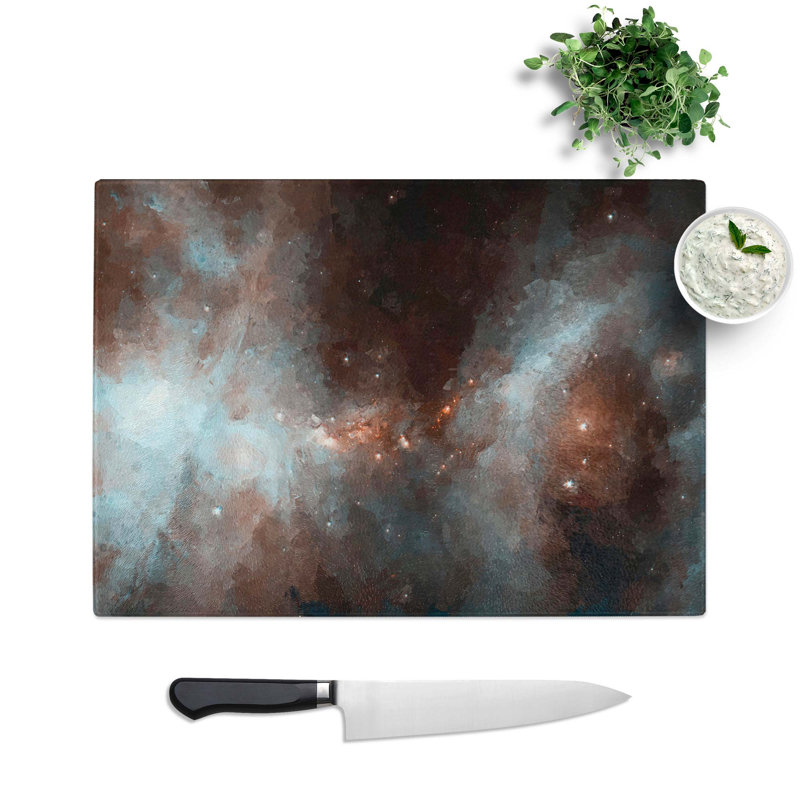 Tempered Glass Universe in Abstract Vol.15 Chopping Board, 39 cm W x 28.5 cm L