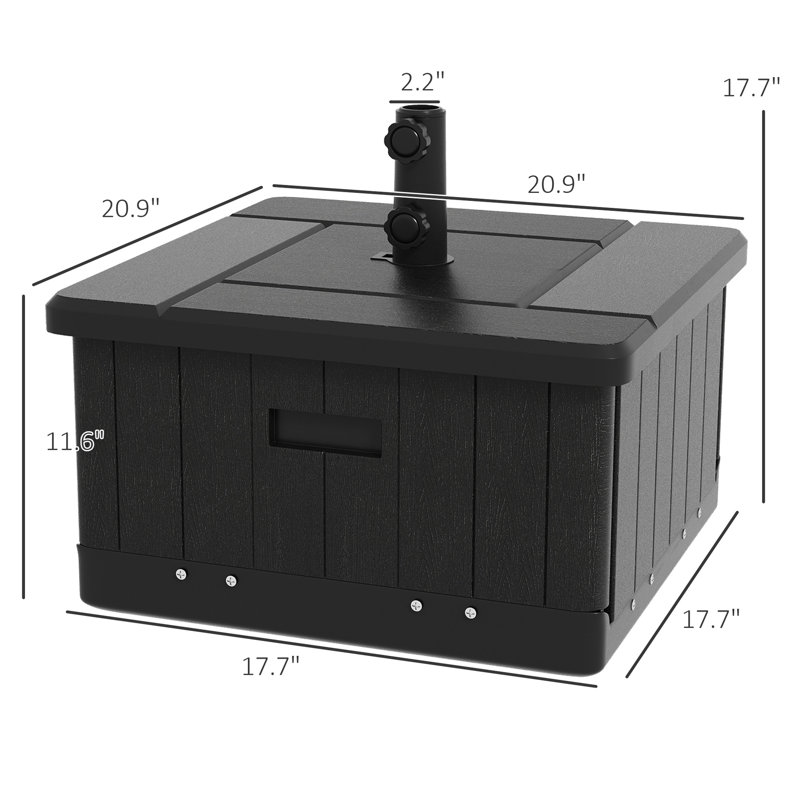 31 bases de parasol, table de bout, pot de fleurs, 175 lb Capacité, noir, remplissable avec roues élégantes, boîte à café, -