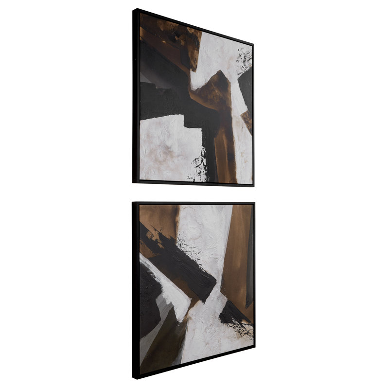 Tactile Inspiration, art abstrait encadré, S / 2