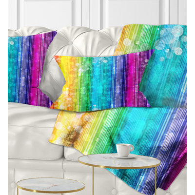 Abstract Rainbow Effects Illustration Lumbar Pillow