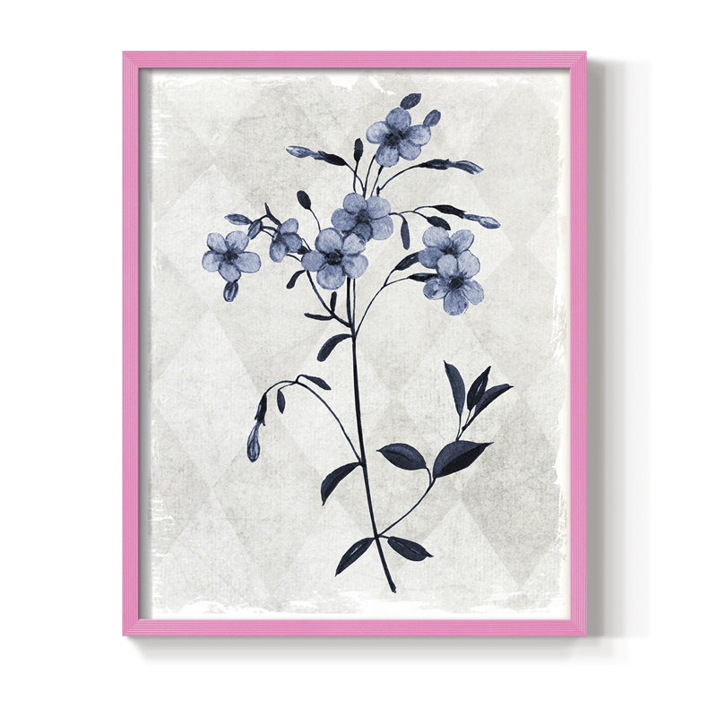 Harlequin Botanical III, reproduction encadrée - bois massif, H 15 po x l 12 po, Rose