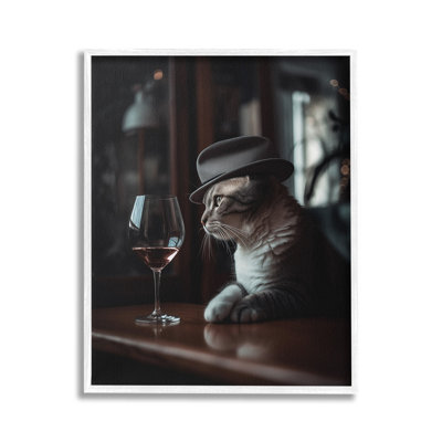 «Classy Cat at Bar», estampe numérique encadrée par Ziwei Li
