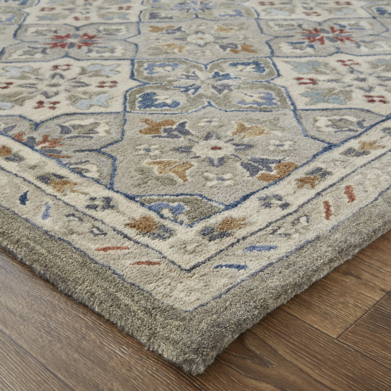 Azalea Hand Tufted Wool Oriental Area Rug, Rectangle 5' x 8'